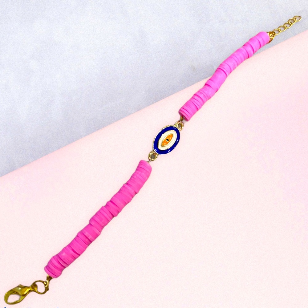Evil eye heishi bracelet HANDMADE